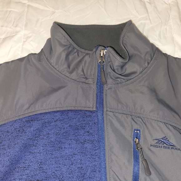 High Siera Mens Blue Zip-Up Sweater - Picture 12 of 16